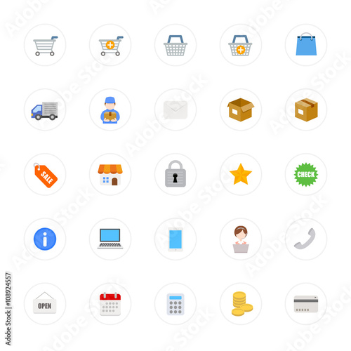 Eコマース　ショッピング　アイコン　セット