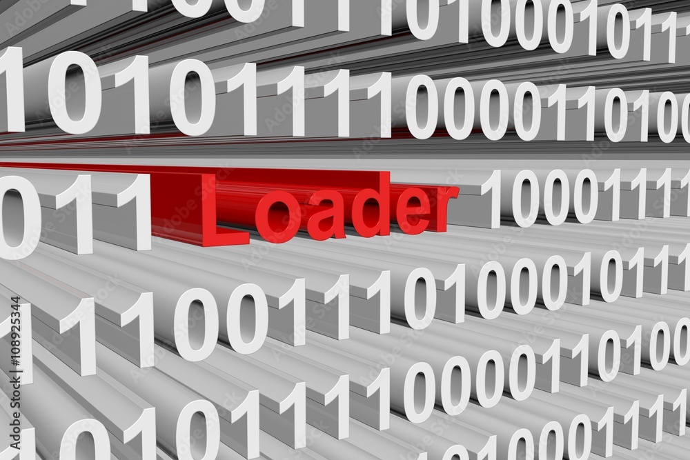 loader in the form of binary code, 3D illustration