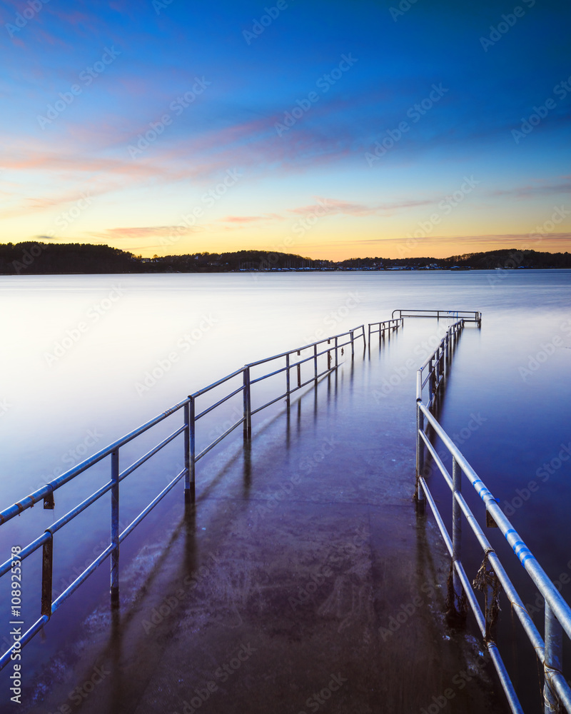 Lake and abandoned pier Lake and abandoned pier