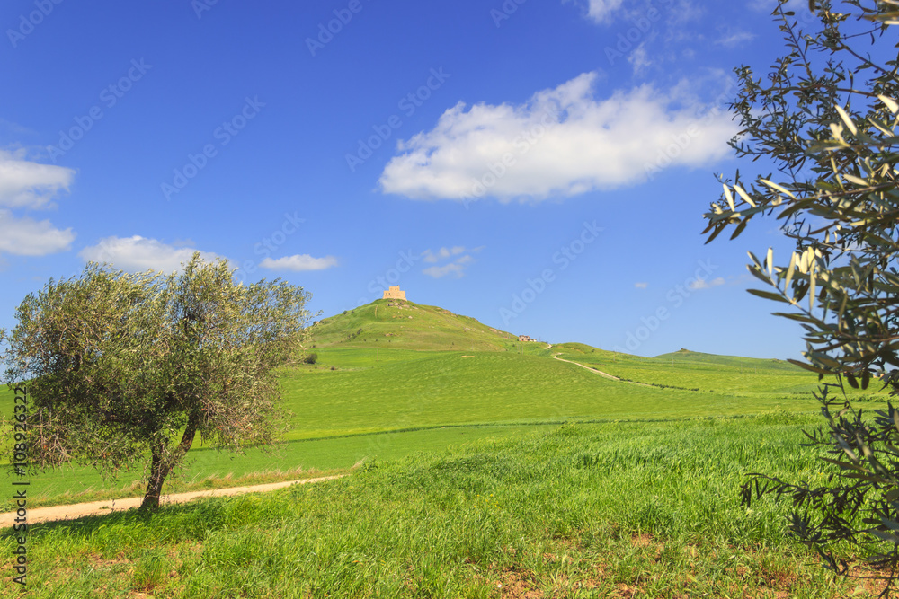 The Norman castle of Monteserico (Italy): about 15 km east of Genzano di Lucania, it is for the construction phases that characterize it, an interesting example of medieval architecture in Basilicata. The Norman castle of Monteserico (Italy): about 15 km east of Genzano di Lucania, it is for the construction phases that characterize it, an interesting example of medieval architecture in Basilicata.