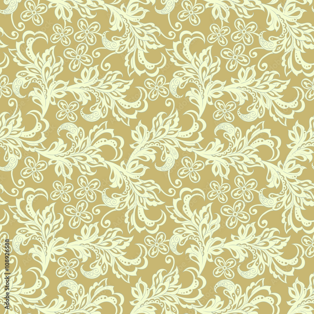 vintage style floral seamless pattern