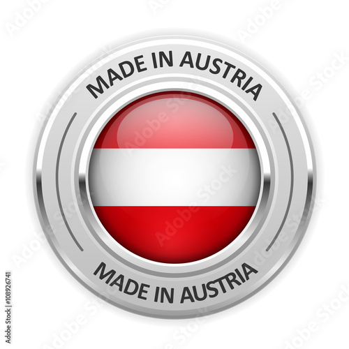 Free Download Silver medal Made in Austria with flag - GFXLoad