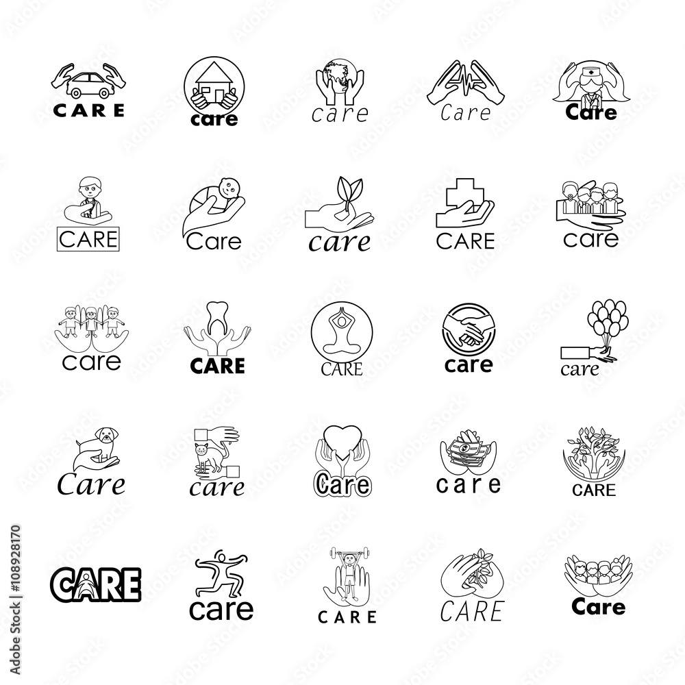 Care Icons Set-Isolated On White Background-Vector Illustration,Graphic Design. Healthcare Concept Care Icons Set-Isolated On White Background-Vector Illustration,Graphic Design. Healthcare Concept