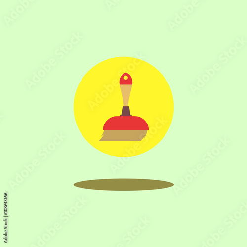 Cleaning service flat icon illustration of mini broom