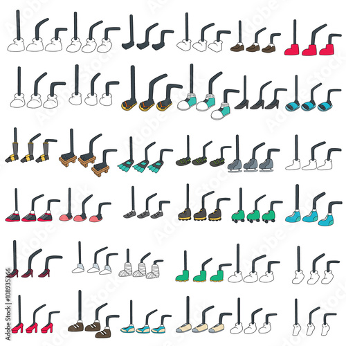 vector set of cartoon leg