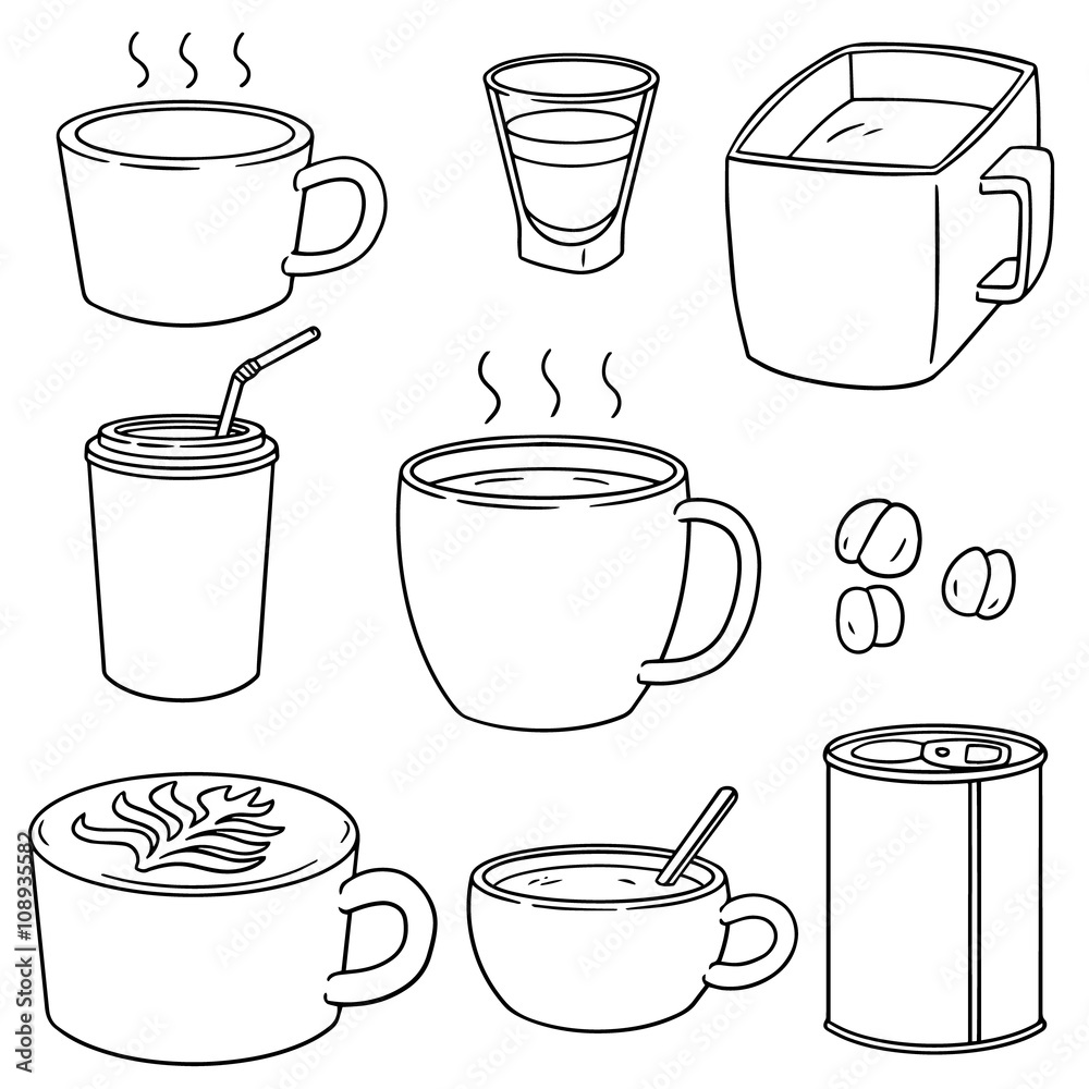 Obraz premium vector set of coffee