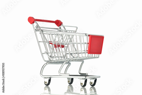   Shopping Cart / High resolution image of shopping cart shot in studio on white background © niteenrk