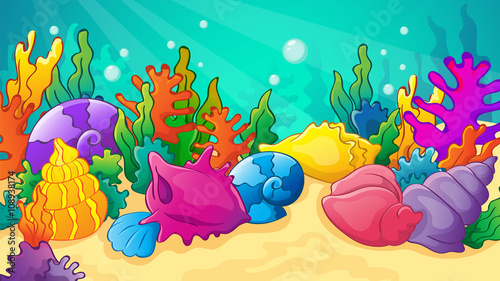 Cartoon See Shells And Corals