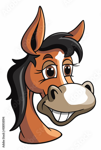 Fototapeta Naklejka Na Ścianę i Meble -  Pferd Portrait Brauner Cartoon