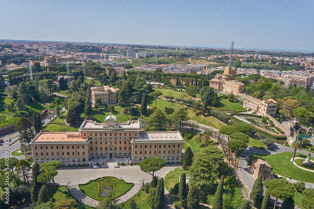 Aerial view of vatican, home of pope
