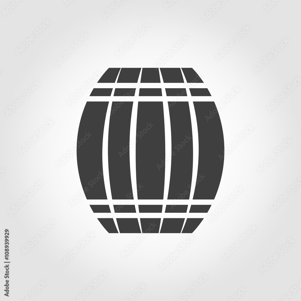 Vector black barrel icon on white background. Barrel sign. Vector black barrel icon on white background. Barrel sign.