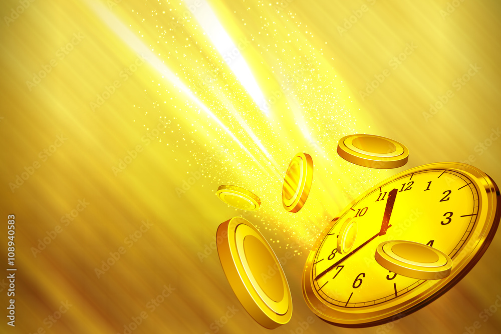Golden Time to win illustration or time is money concept