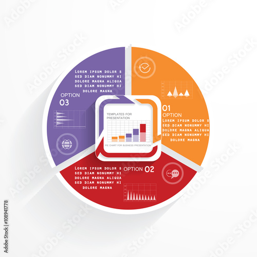 Infographics for business reports in 3 steps or processes
