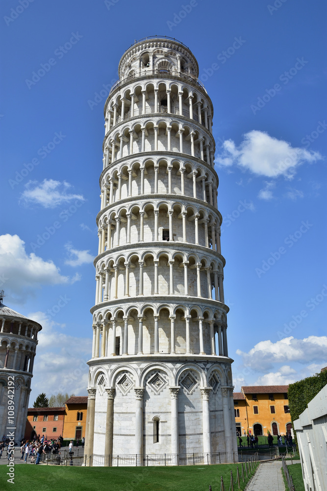 The Leaning Tower of Pisa, a wonderful medieval monument, one of the most famous landamrk in Italy