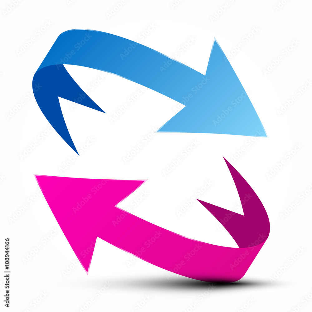 Vector Arrows - Blue and Pink Arrow Isolated on White Background Vector Arrows - Blue and Pink Arrow Isolated on White Background