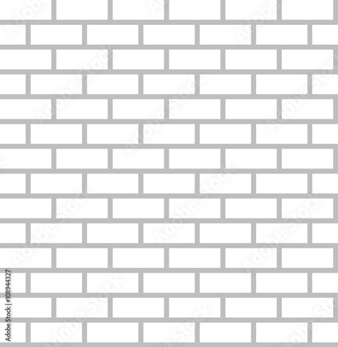 White Bricks Background - Seamless Vector Flat Design Wall Tiles Pattern