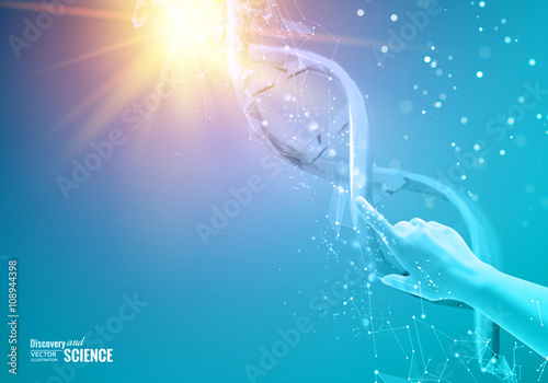 Purple background with DNA.