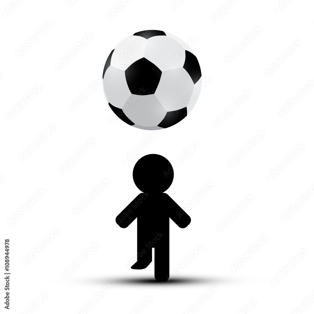 Soccer - Football Ball with Player Man Silhouette