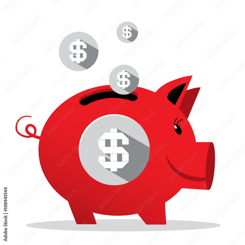 Piggy Bank - Vector Pig Money Bank Illustration Piggy Bank - Vector Pig Money Bank Illustration