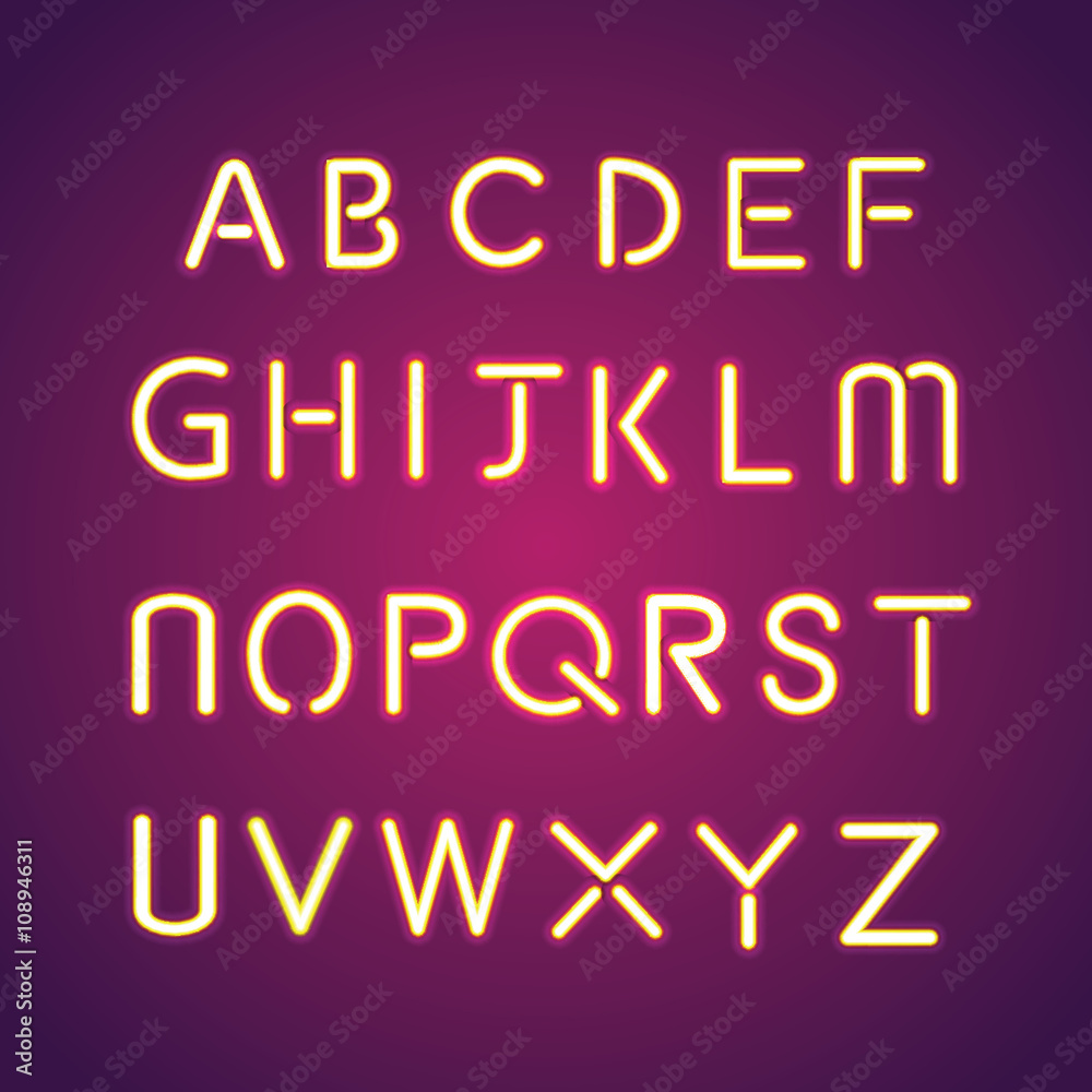 alphabet illumination text group