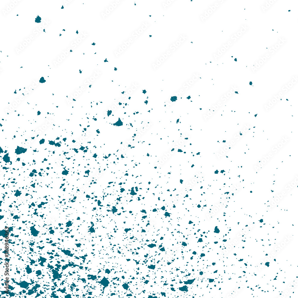 Blue light Ink paint splatter on white background. Spray paint abstract background, vector illustration