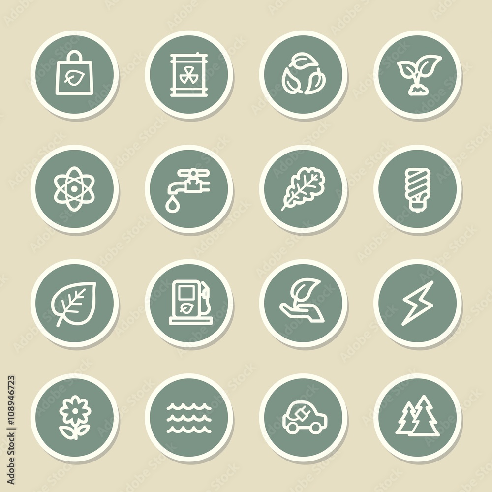 Green ecology web icons set Green ecology web icons set