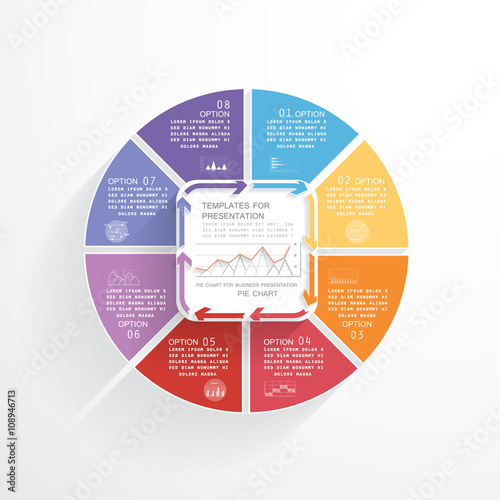 Infographics for presentation in 8 steps or processes