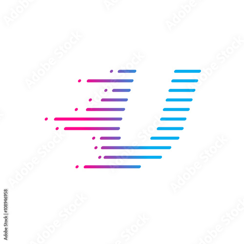 Abstract letter U logo,fast speed, moving,delivery,Digital