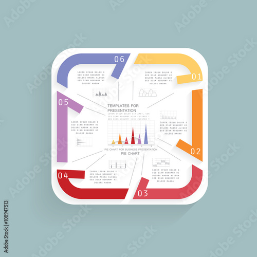 Infographics for presentation in 6 steps or processes photo