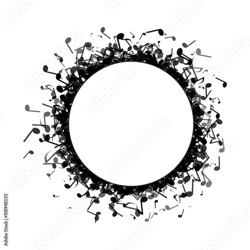 Circle made out of music notes