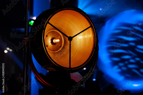 Stage light source closeup  colorful source light