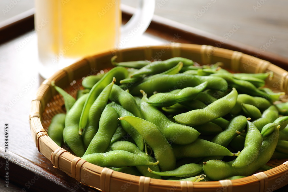 枝豆とビール 枝豆とビール