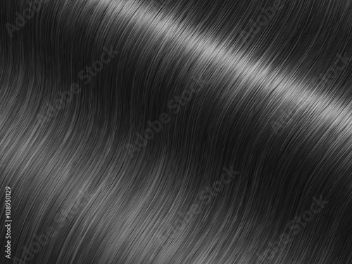 Long luxurious black hair swatch , Hair care and coloring sample