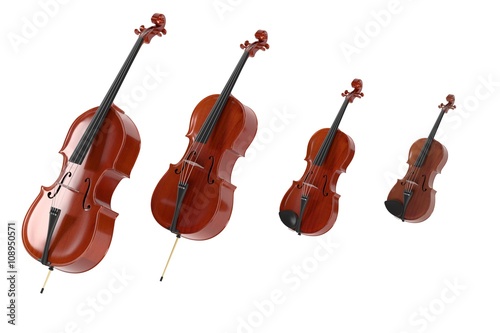 3d rendering of string musical instruments
