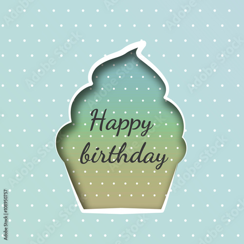 Greeting card with a cupcake birthday