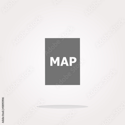 vector map icon web button with map