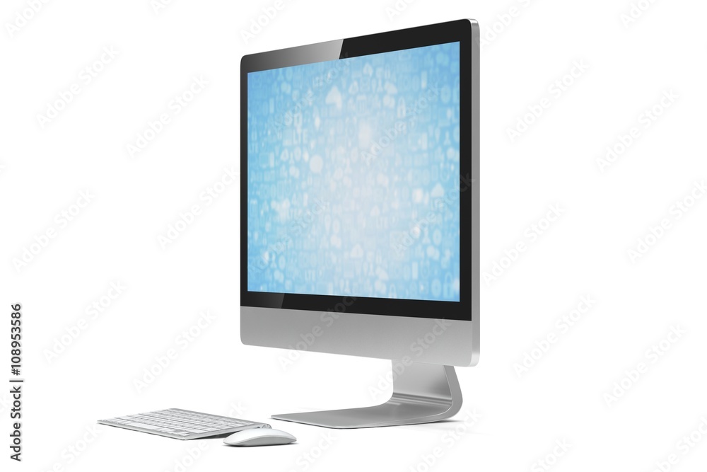 Modern Screen Monitor. 3d rendering. Modern Screen Monitor. 3d rendering.