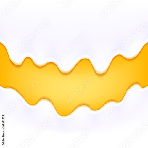 Yogurt drips. Arch horizontal background.