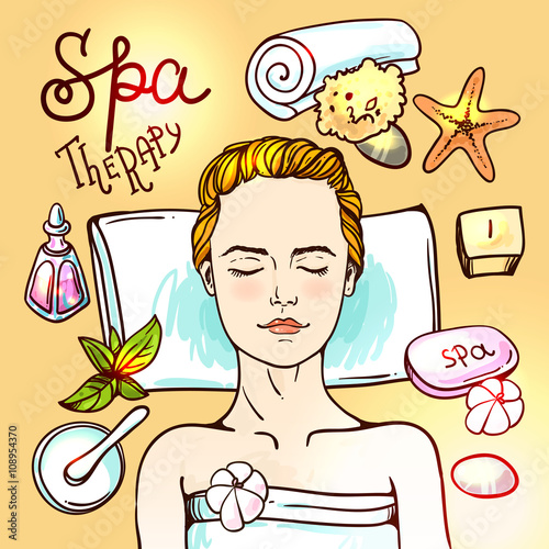 Spa woman waiting spa massage