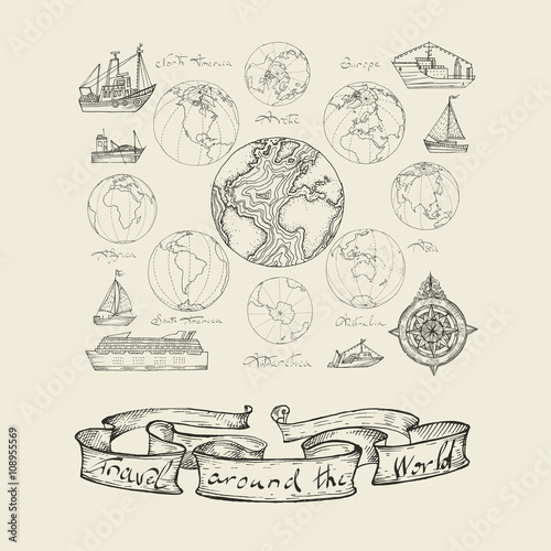 Wallpaper Mural Maps atlas continents. Torontodigital.ca