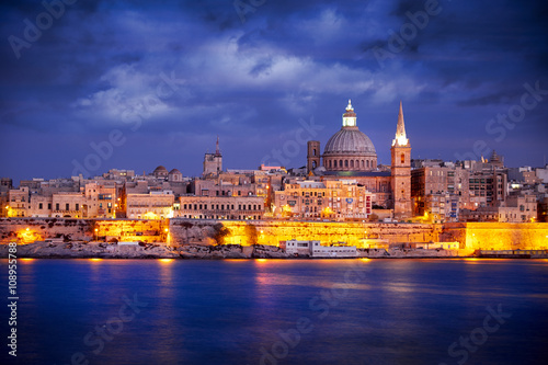 Valletta Skyline at Sunset, Malta photo