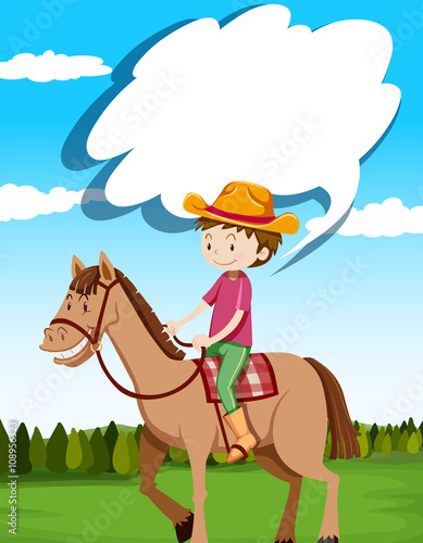 Man riding horse in the field