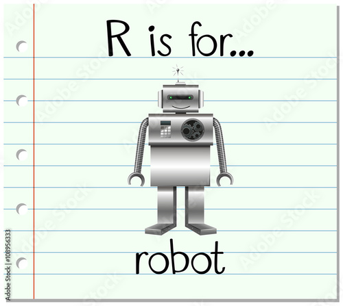 Flashcard letter R is for robot