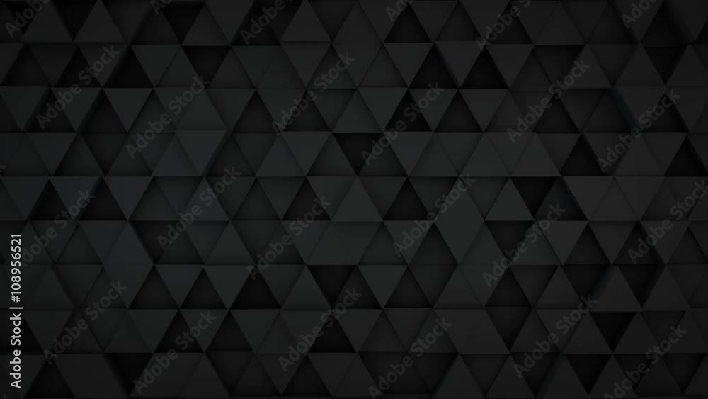 Black triangles extruding surface 3D loopable animation 4k UHD (3840x2160)

