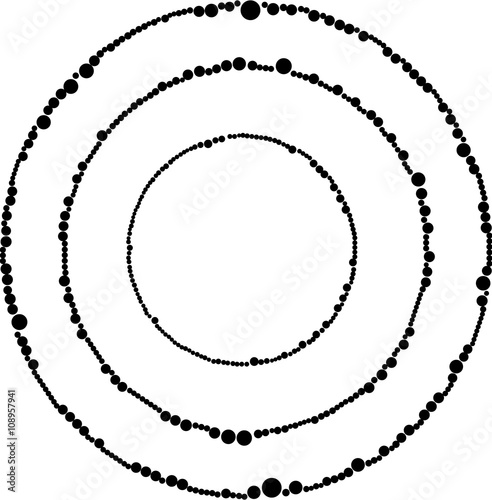 circular dotted frames in black and white