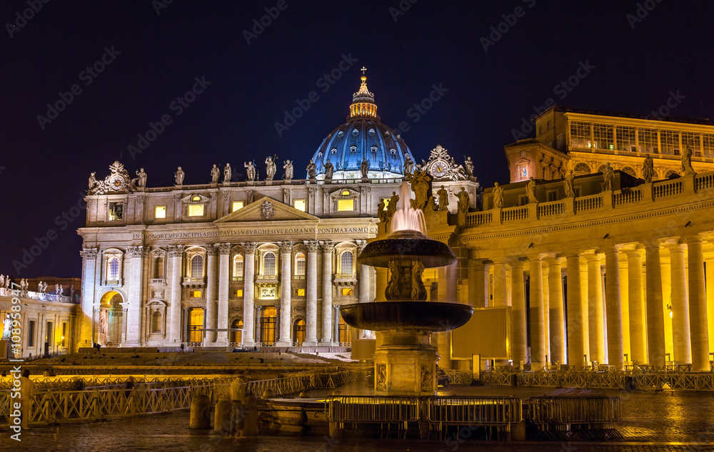 Northern fountain on St. Peter's Square in Vatican