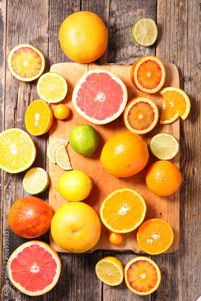 Naklejka assorted citrus fruit