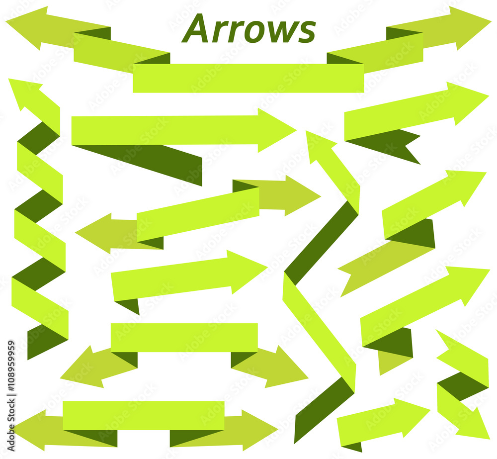 Set of arrows in modern flat style. Elements for design. Vector illustration. Set of arrows in modern flat style. Elements for design. Vector illustration.