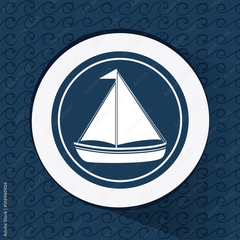 Flat illustration about sailboat design Flat illustration about sailboat design