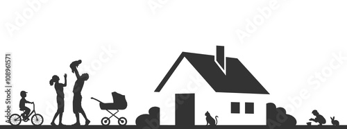 Familie mit Haus